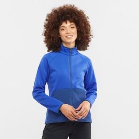 Salomon Essential Warm Mavi Tam Fermuar Kadın Polar