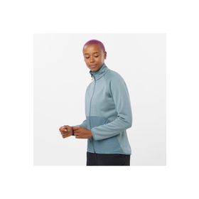 Salomon Essential Warm Mavi Tam Fermuar Kadın Polar