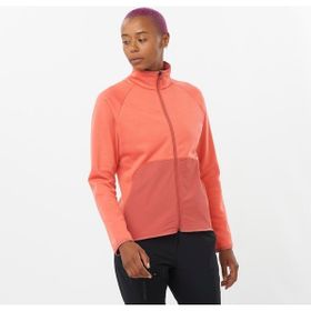 Salomon Essential Warm Turuncu Tam Fermuar Kadın Polar