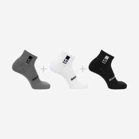 Salomon Everyday Ankle 3 Adet Gri Beyaz Siyah Çorap