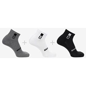 Salomon Everyday Ankle 3 Adet Gri Beyaz Siyah Çorap