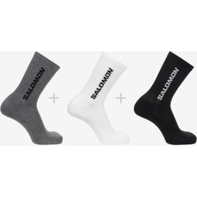 Salomon Everyday Crew 3 Pack Gri Beyaz Siyah Çorap