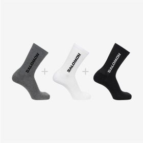 Salomon Everyday Crew 3 Pack Gri Beyaz Siyah Çorap