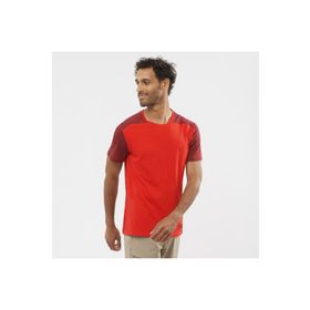 Salomon LC1716000 Essential Colorbloc Bisiklet Yaka Düz Kırmızı Erkek T-shirt