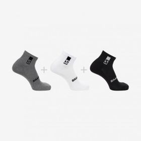 Salomon LC2086700 Everyday Ankle 3 Pack Siyah Beyaz Gri Unisex Çorap