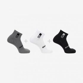 Salomon LC2086700 Everyday Ankle 3 Pack Siyah Beyaz Gri Unisex Çorap