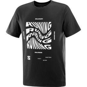 Salomon LC2218800 Running Graphic SS Tee M Siyah Erkek T-shirt