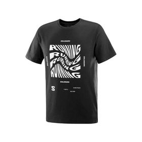 Salomon LC2218800 Running Graphic SS Tee M Siyah Erkek T-shirt
