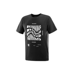 Salomon LC2218800 Running Graphic SS Tee M Siyah Erkek T-shirt