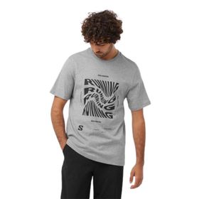 Salomon LC2219000 Running Graphic SS Tee M Gri Erkek T-shirt