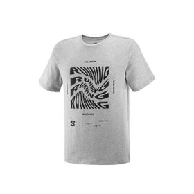 Salomon LC2219000 Running Graphic SS Tee M Gri Erkek T-shirt