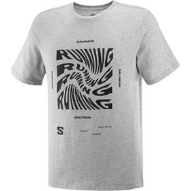 Salomon LC2219000 Running Graphic SS Tee M Gri Erkek T-shirt