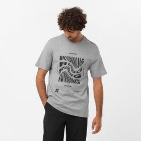 Salomon LC2219000 Running Graphic SS Tee M Gri Erkek T-shirt