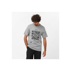 Salomon LC2219000 Running Graphic SS Tee M Gri Erkek T-shirt