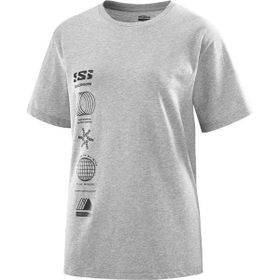 Salomon Logo Combo Ss Tee Gri Kadın T-shirt