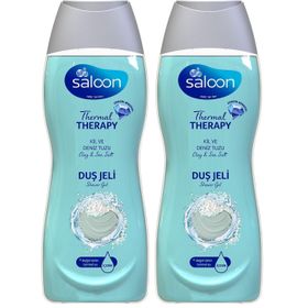 Saloon 2x450 ml Thermal Therapy Besleyici Kil Deniz Tuzu Duş Jeli