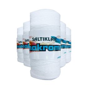 Saltıklar 10 Kar Beyaz 100 gr 5 Adet Polyester Makrome İpi