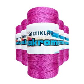 Saltıklar 1538 Fuşya 100 gr 5 Adet Polyester Makrome İpi