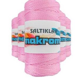 Saltıklar 1545 Pembe 100 gr 5 Adet Polyester Makrome İpi