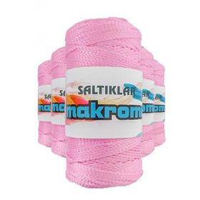Saltıklar 1545 Pembe 100 gr 5 Adet Polyester Makrome İpi