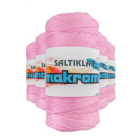 Saltıklar 1545 Pembe 100 gr 5 Adet Polyester Makrome İpi