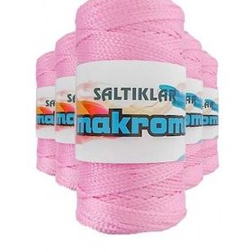 Saltıklar 1545 Pembe 100 gr 5 Adet Polyester Makrome İpi