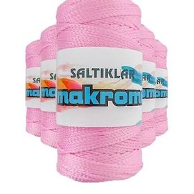 Saltıklar 1545 Pembe 100 gr 5 Adet Polyester Makrome İpi