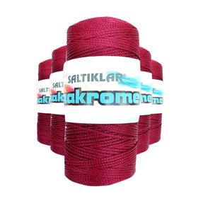 Saltıklar 1560 Bordo 100 gr 5 Adet Polyester Makrome İpi