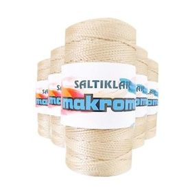 Saltıklar 230 Açık Bej 100 gr 5 Adet Polyester Makrome İpi
