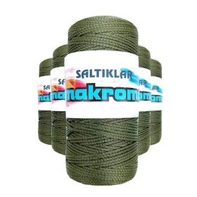 Saltıklar 2860 Haki Yeşil 100 gr 5 Adet Polyester Makrome İpi
