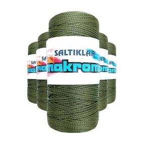 Saltıklar 2860 Haki Yeşil 100 gr 5 Adet Polyester Makrome İpi