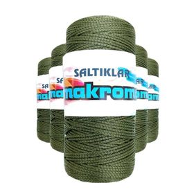 Saltıklar 2860 Haki Yeşil 100 gr 5 Adet Polyester Makrome İpi