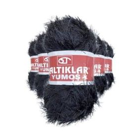 Saltıklar 5 Adet Siyah Yumoş Sakallı El Örgü İpi Yünü