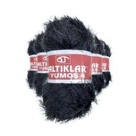 Saltıklar 5 Adet Siyah Yumoş Sakallı El Örgü İpi Yünü