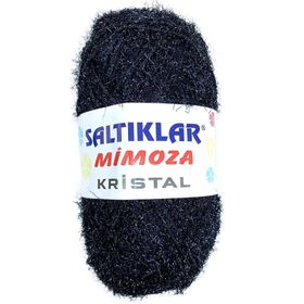Saltıklar Siyah Mimoza Kristal Işıltılı Şal Patik Yelek İpi