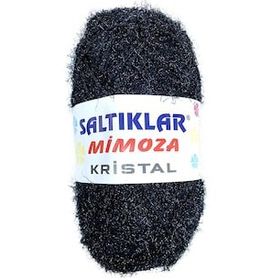 Saltıklar Siyah Mimoza Kristal Işıltılı Şal Patik Yelek İpi