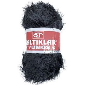 Saltıklar Siyah Yumoş Sakallı El Örgü İpi Yünü