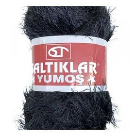 Saltıklar Siyah Yumoş Sakallı El Örgü İpi Yünü
