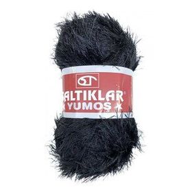 Saltıklar Siyah Yumoş Sakallı El Örgü İpi Yünü