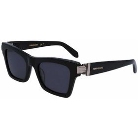 Salvatore Ferragamo SF2013S 001 52 Dikdörtgen Füme Kemik Kadın Güneş Gözlüğü