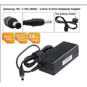 Samsung 19V 3.16A 60W 3x5.5mm Notebook Uyumlu Adaptör