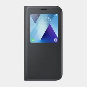 Samsung A7 2017 S-View Siyah Cep Telefonu Kılıfı