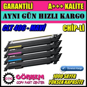 Samsung CLP-365/CLT-C406S/ST988A Mavi Muadil Toner