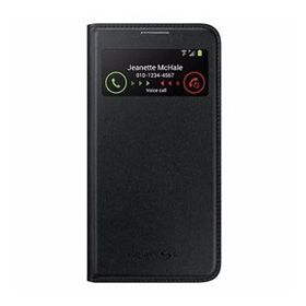 Samsung DYK01526S Samsung i9500 Galaxy S4 Orjinal S-View Cover Deri Siyah Kılıf