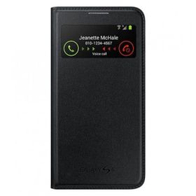 Samsung DYK01526S Samsung i9500 Galaxy S4 Orjinal S-View Cover Deri Siyah Kılıf