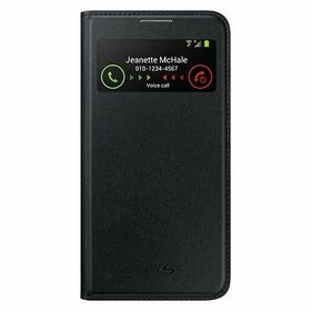 Samsung DYK01526S Samsung i9500 Galaxy S4 Orjinal S-View Cover Deri Siyah Kılıf