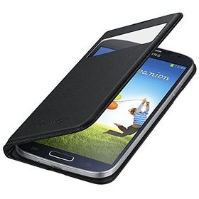 Samsung DYK01526S Samsung i9500 Galaxy S4 Orjinal S-View Cover Deri Siyah Kılıf