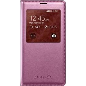 Samsung EF-CG900BPEGWW S5 Noktalı Pembe S-View Kılıf