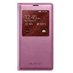 Samsung EF-CG900BPEGWW S5 Noktalı Pembe S-View Kılıf