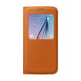 Samsung EF-CG920BOEGWW Galaxy S6 S-View Tekstil Turuncu Cep Telefonu Kılıf